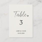 Wedding Table Number Sign - Stylish Modern Platzkarte (Vorderseite)
