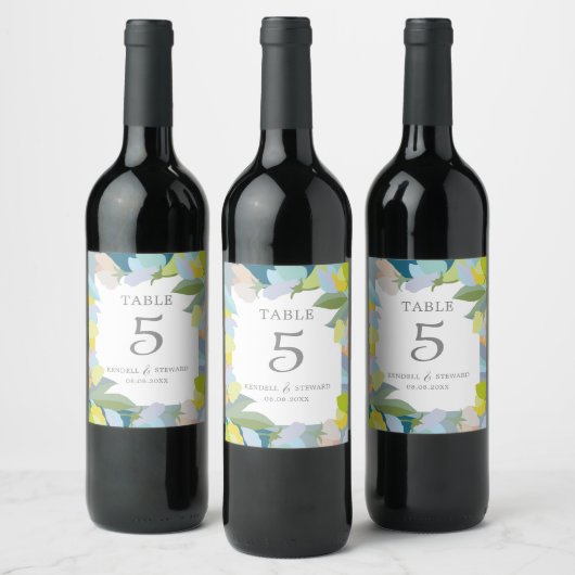 Wedding Table Number Wine Label Weinetikett (Flaschen)