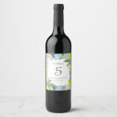 Wedding Table Number Wine Label Weinetikett (Vorderseite)