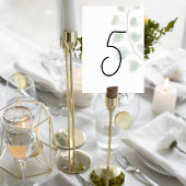 Wedding Table Number with Eucalyptus Leaves Tischnummer