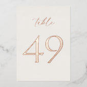Wedding Table Numbers 40–49 | Real Gold Foil Folieneinladung (Vorderseite)