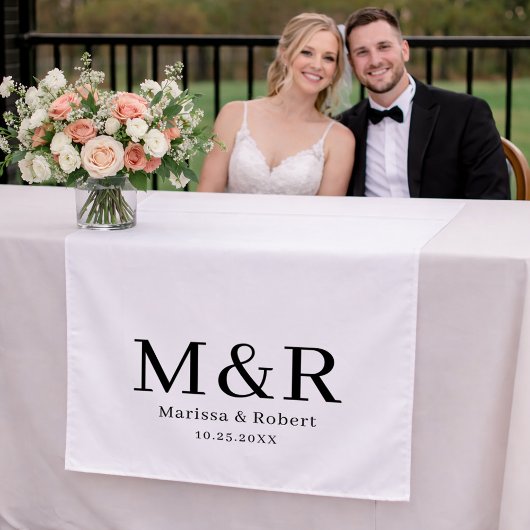 Wedding Table Runner Monogram Tapestry Banner Wandteppich