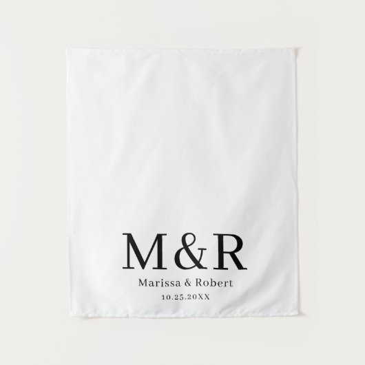 Wedding Table Runner Monogram Tapestry Banner Wandteppich (Vorderseite)