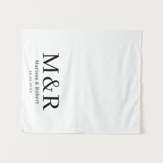 Wedding Table Runner Monogram Tapestry Banner Wandteppich (Vorderseite (Horizontal))