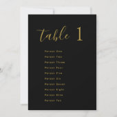 Wedding Table Seating Chart Cards | Gold on Black Einladung (Vorderseite)