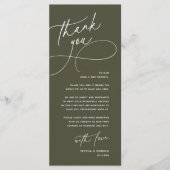 Wedding Table Thank You Elegant Reception Card Programm (Vorderseite)