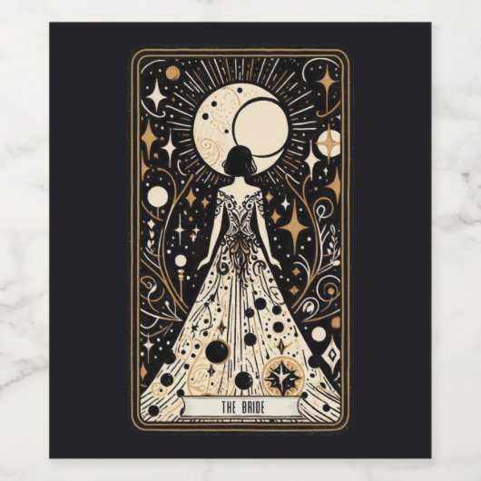 Wedding Tarot Bride Weinetikett (Einzelnes Label)