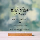 Wedding Temporary Tattoo Station Bar Instruction Acrylschild (Neutral)