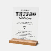 Wedding Temporary Tattoo Station Bar Instruction Acrylschild (Winkel)