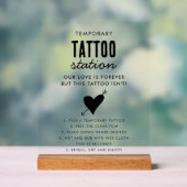 Wedding Temporary Tattoo Station Bar Instruction Acrylschild (Neutral)