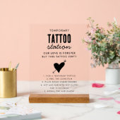 Wedding Temporary Tattoo Station Bar Instruction Acrylschild (Hochzeit)