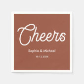 Wedding Terracotta Brown Cheers Serviette (Vorderseite)