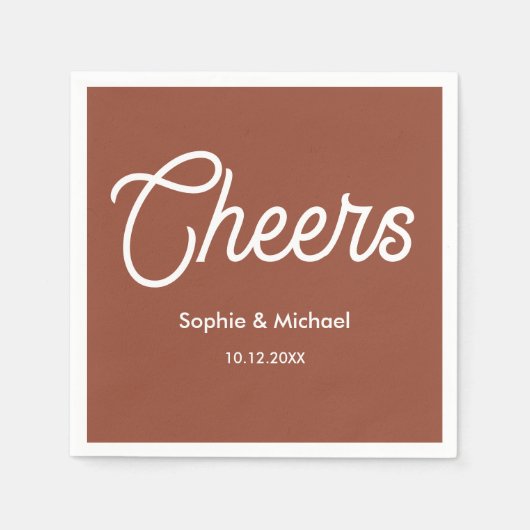 Wedding Terracotta Brown Cheers Serviette (Vorderseite)
