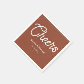 Wedding Terracotta Brown Cheers Serviette (Ecke)