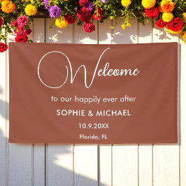 Wedding Terracotta Brown Willkommen Banner