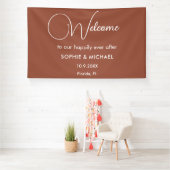 Wedding Terracotta Brown Willkommen Banner (Insitu)