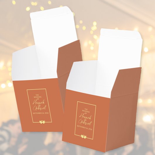 Wedding Terracotta Gold Geschenkschachtel