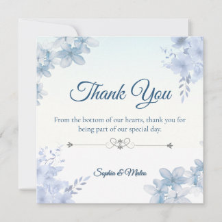 Wedding Thank You Card Elegant Editable Dankeskarte