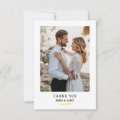 Wedding Thank You Card | Modern Simple Typography Dankeskarte (Vorderseite)