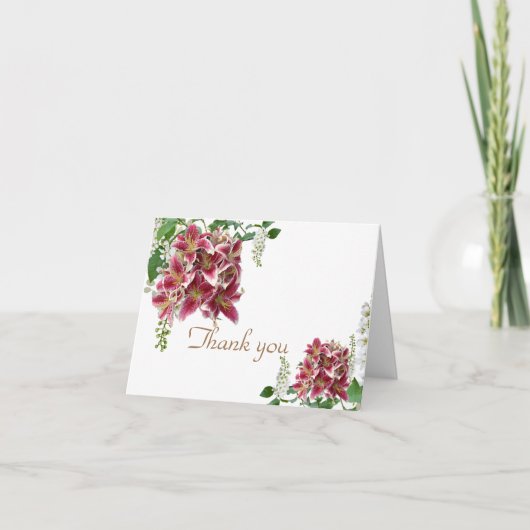 Wedding Thank You Card Stargazer Floral Dankeskarte (Vorderseite)
