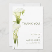 Wedding Thank You Cards "Delicate Calla Lilies" Dankeskarte (Vorderseite)