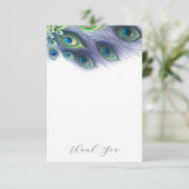 Wedding Thank You Cards Majestic Peacock Dankeskarte (Stehend Vorderseite)
