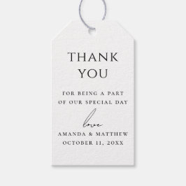 Wedding Thank You | Elegant Minimalist Clean Favor Geschenkanhänger