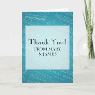 Wedding "Thank you" Sheet Music Blue Dankeskarte