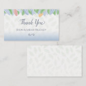 Wedding Thank You - Vectorial Tulip With Leaves Mitteilungskarte (Vorne/Hinten)