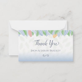 Wedding Thank You - Vectorial Tulip With Leaves Mitteilungskarte