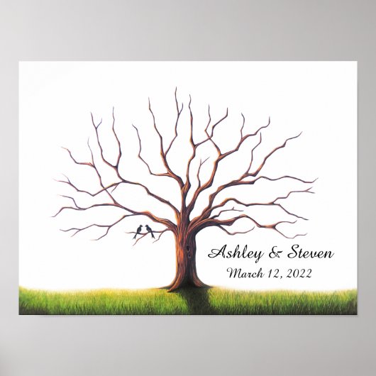 Wedding Thumbprint Tree Gästebuch (Vorne)