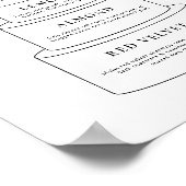 Wedding Tier Cake Layer Flavor Descriptions Sign Poster (Ecke)