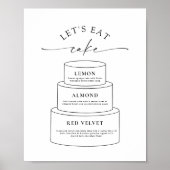 Wedding Tier Cake Layer Flavor Descriptions Sign Poster (Vorne)