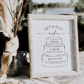 Wedding Tier Cake Layer Flavor Descriptions Sign Poster
