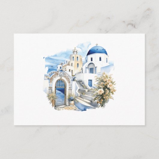 Wedding Timeline Santorini Griechenland Begleitkarte (Rückseite)