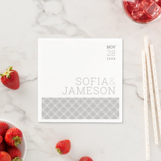 WEDDING TISCH, einfach, modern, weich, blassgrau Serviette (Beispiel)