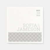 WEDDING TISCH, einfach, modern, weich, blassgrau Serviette (Vorderseite)