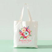 wedding tote bags bachelorette bride floral tragetasche