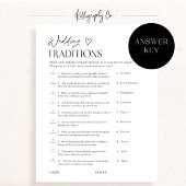 Wedding Traditions Bridal Shower Trivia Game Card Einladung