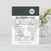 Wedding Travel Boarding Pass Novelty Einladung (Stehend Vorderseite)
