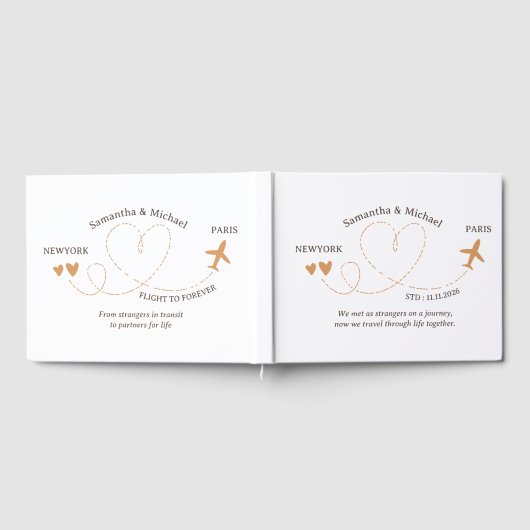 Wedding Travel Flight Airplane trekking Gästebuch (Voll)