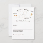Wedding Travel Flight Plane Kindly Reply RSVP Karte (Vorderseite)