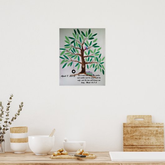 Wedding Tree Guest Book Gift Poster (Küche)