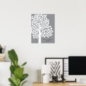 Wedding Tree Poster - Grau (Heimbüro)