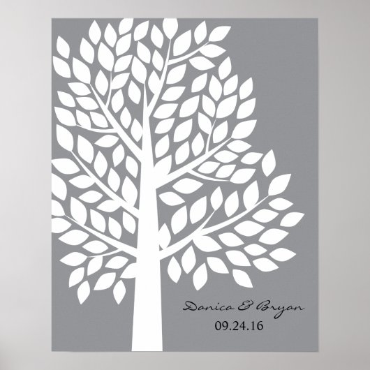 Wedding Tree Poster - Grau (Vorne)