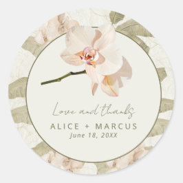 Wedding Tropical Botanical Garden Thank You Favor Runder Aufkleber
