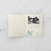 Wedding Türkise Blue Ivory Funky Danky Card Dankeskarte (Innenseite)