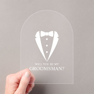 Wedding Tuxedo Anzug Trauzeuge Vorschlag Acryleinladungen