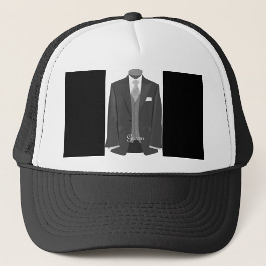 Wedding Tuxedo Groom Hat Cap Truckerkappe (Vorderseite)