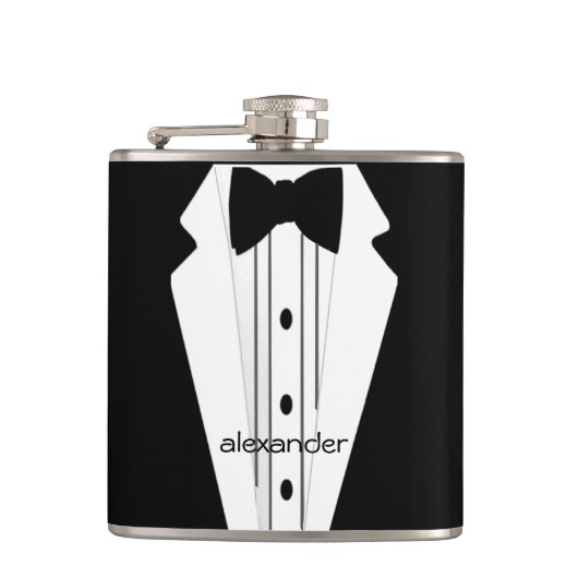 Wedding Tuxedo Grooms Flachmann (Vorderseite)